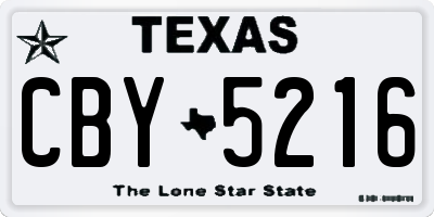 TX license plate CBY5216