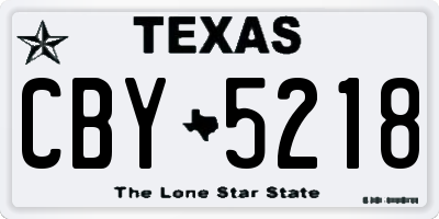 TX license plate CBY5218