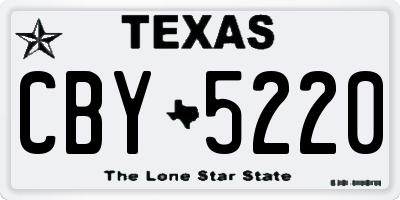 TX license plate CBY5220