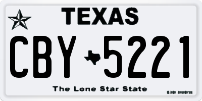 TX license plate CBY5221