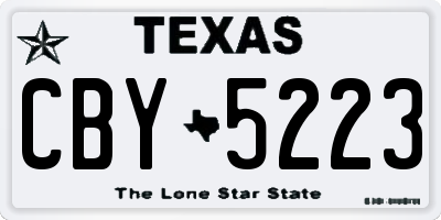 TX license plate CBY5223