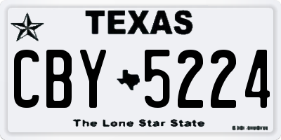 TX license plate CBY5224
