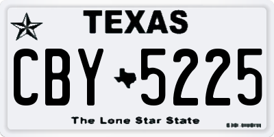 TX license plate CBY5225