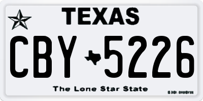 TX license plate CBY5226