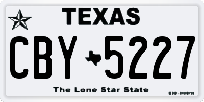 TX license plate CBY5227