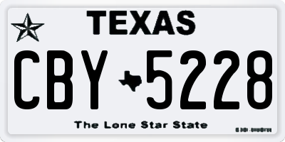 TX license plate CBY5228