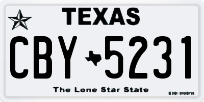 TX license plate CBY5231