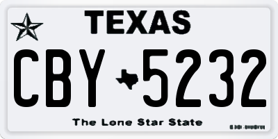 TX license plate CBY5232