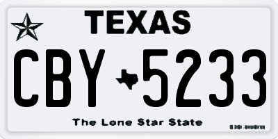 TX license plate CBY5233