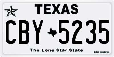 TX license plate CBY5235