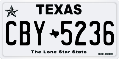 TX license plate CBY5236