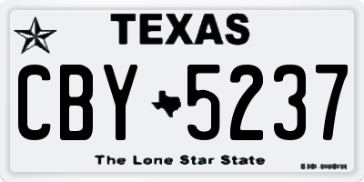 TX license plate CBY5237