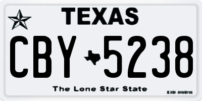 TX license plate CBY5238