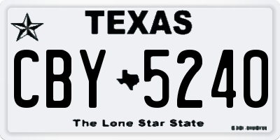 TX license plate CBY5240