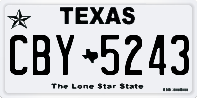 TX license plate CBY5243