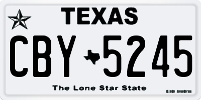 TX license plate CBY5245