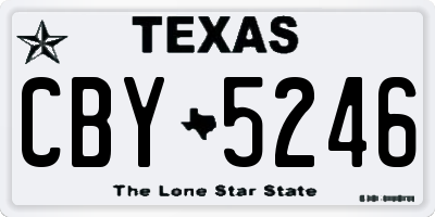 TX license plate CBY5246