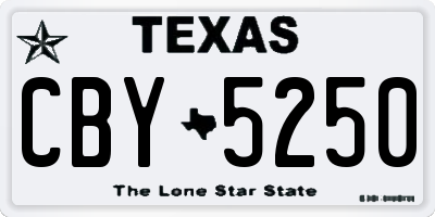 TX license plate CBY5250