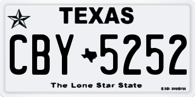 TX license plate CBY5252