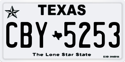 TX license plate CBY5253