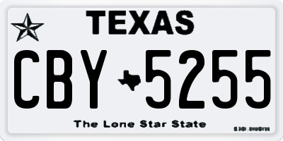 TX license plate CBY5255