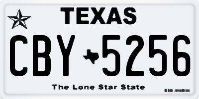 TX license plate CBY5256
