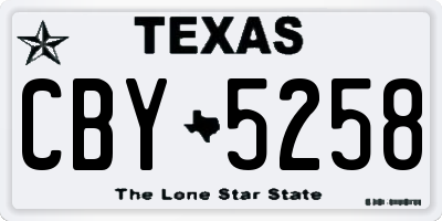 TX license plate CBY5258