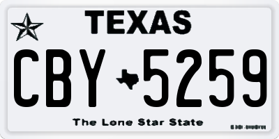 TX license plate CBY5259