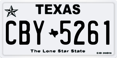 TX license plate CBY5261