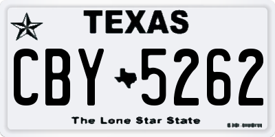 TX license plate CBY5262