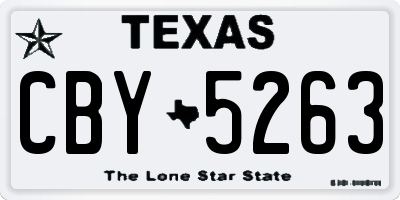 TX license plate CBY5263