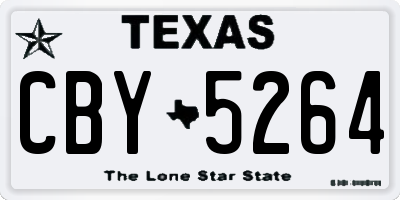TX license plate CBY5264