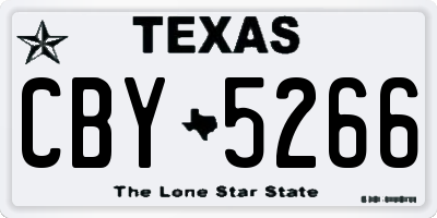 TX license plate CBY5266