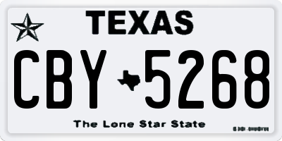 TX license plate CBY5268