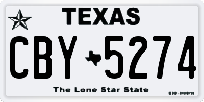 TX license plate CBY5274
