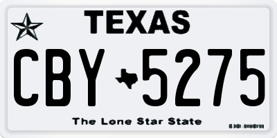 TX license plate CBY5275