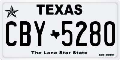 TX license plate CBY5280