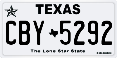 TX license plate CBY5292
