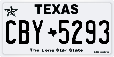 TX license plate CBY5293