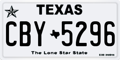 TX license plate CBY5296