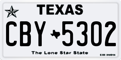 TX license plate CBY5302