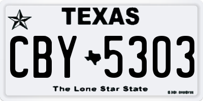 TX license plate CBY5303