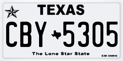 TX license plate CBY5305