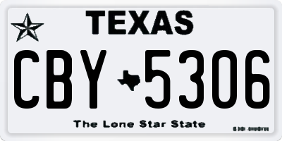 TX license plate CBY5306