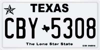 TX license plate CBY5308