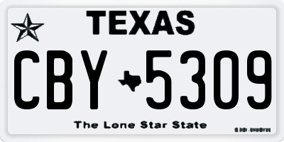 TX license plate CBY5309
