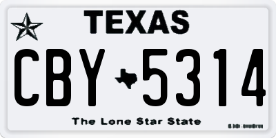 TX license plate CBY5314