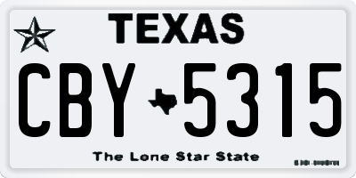 TX license plate CBY5315