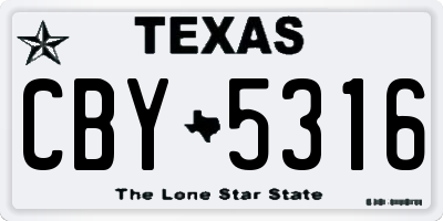 TX license plate CBY5316