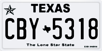 TX license plate CBY5318